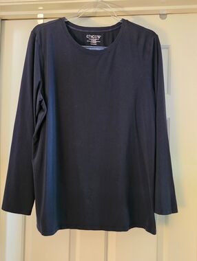 EUC Chico's Long-sleeve Tee - Navy - Chico's Size 3 (XL)